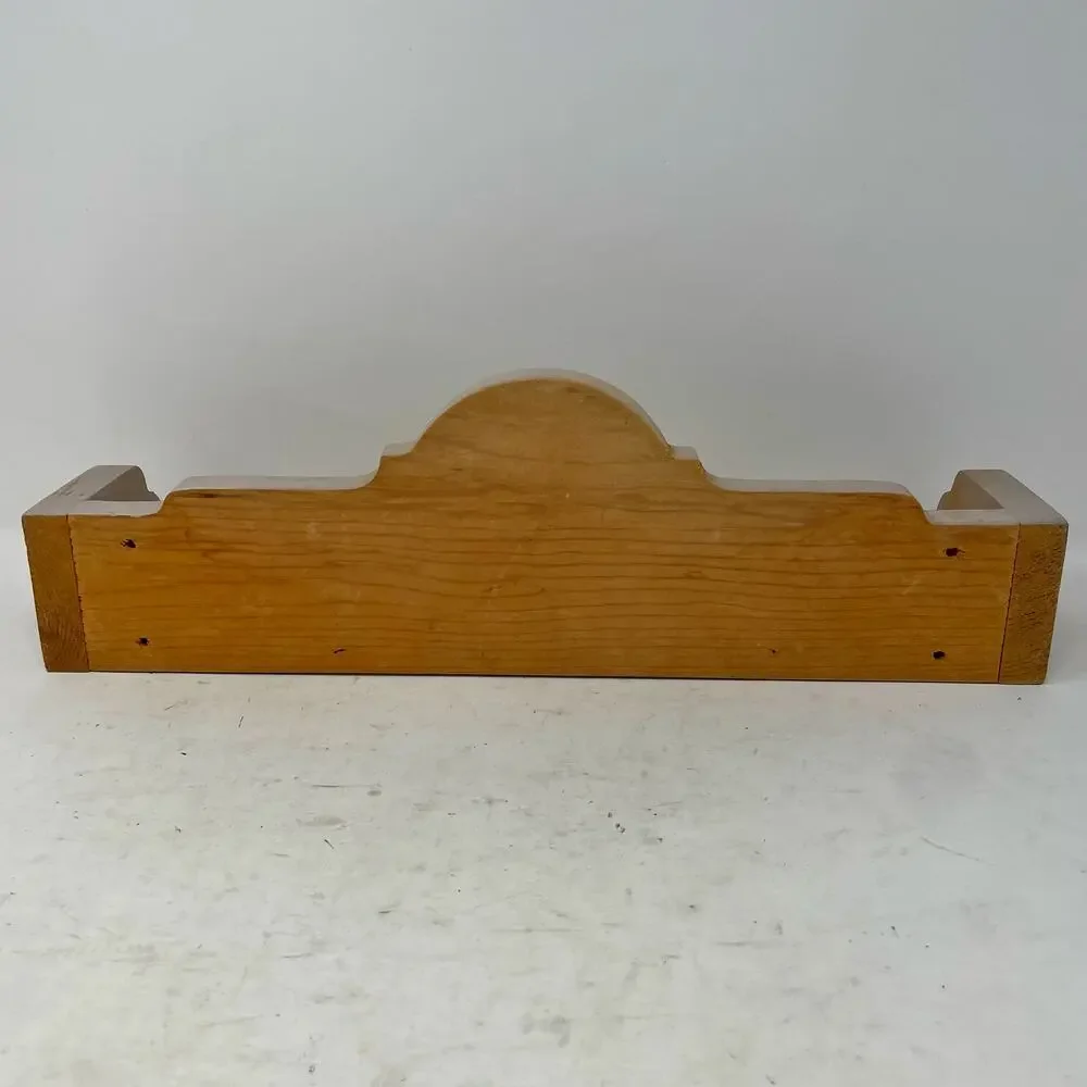 Vintage 1990s Wooden Towel Bar Seashell Fan Chalk Paint